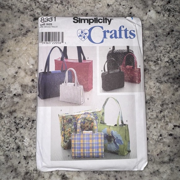Simplicity Handbags - Simplicity Crafts 8331 Craft Sewing Pattern Handbags Totes Bags‎ NEW Uncut